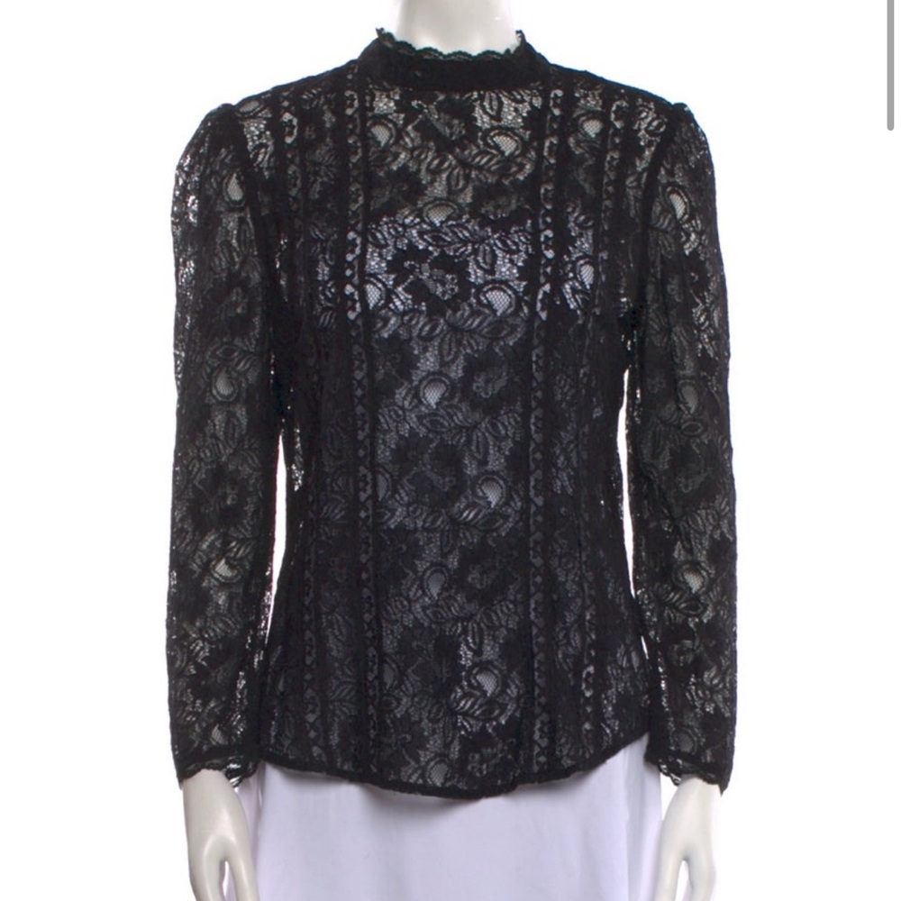 Reformation Lace Mock Neck Top